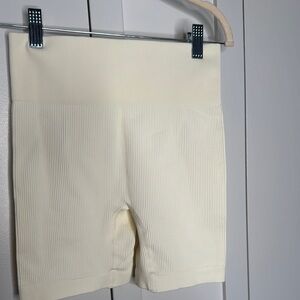 Cream Women's Ribbed Shorts